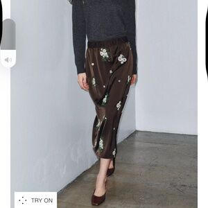 NWT Zara embellished satin skirt